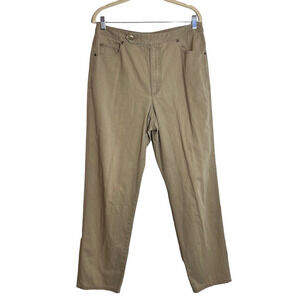 Liz Claiborne Lizwear Jeans Size 14 Tan Straight Leg 5-Pocket 100% Cotton